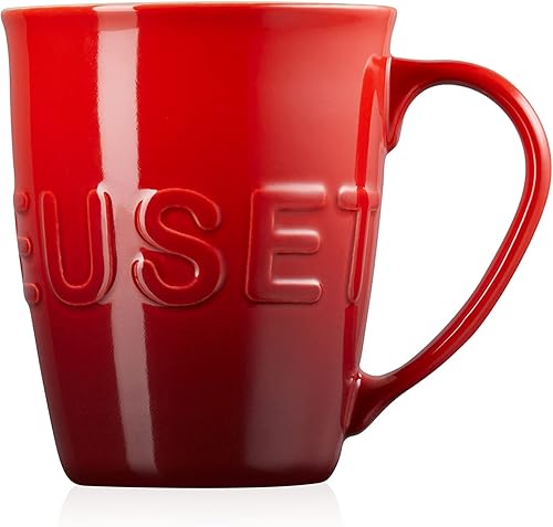 Miniatura 3 de Le Creuset - Taza de cerámica extra grande de 20 onzas con logotipo, rojo cereza