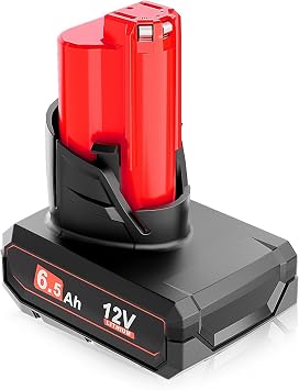 12V 6500mAh Li-Ion Battery Replacement for Milwaukee M-12 Battery 48-11-2401 48-11-2412 48-11-2440 48-11-2425 48-11-2450, Compatible with 12-Volt Cordless Power Tools & Chargers 48-59-2401 48-59-1204
