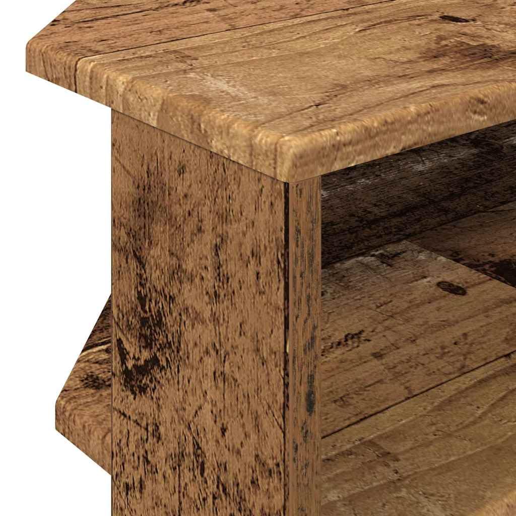 Mobile angolare per TV angolare in legno anticato, 102 x 40,5 x 45 cm, con spazio e scaffale, per soggiorno, camera da letto, gaming, home theater, moderna console multimediale bassa con