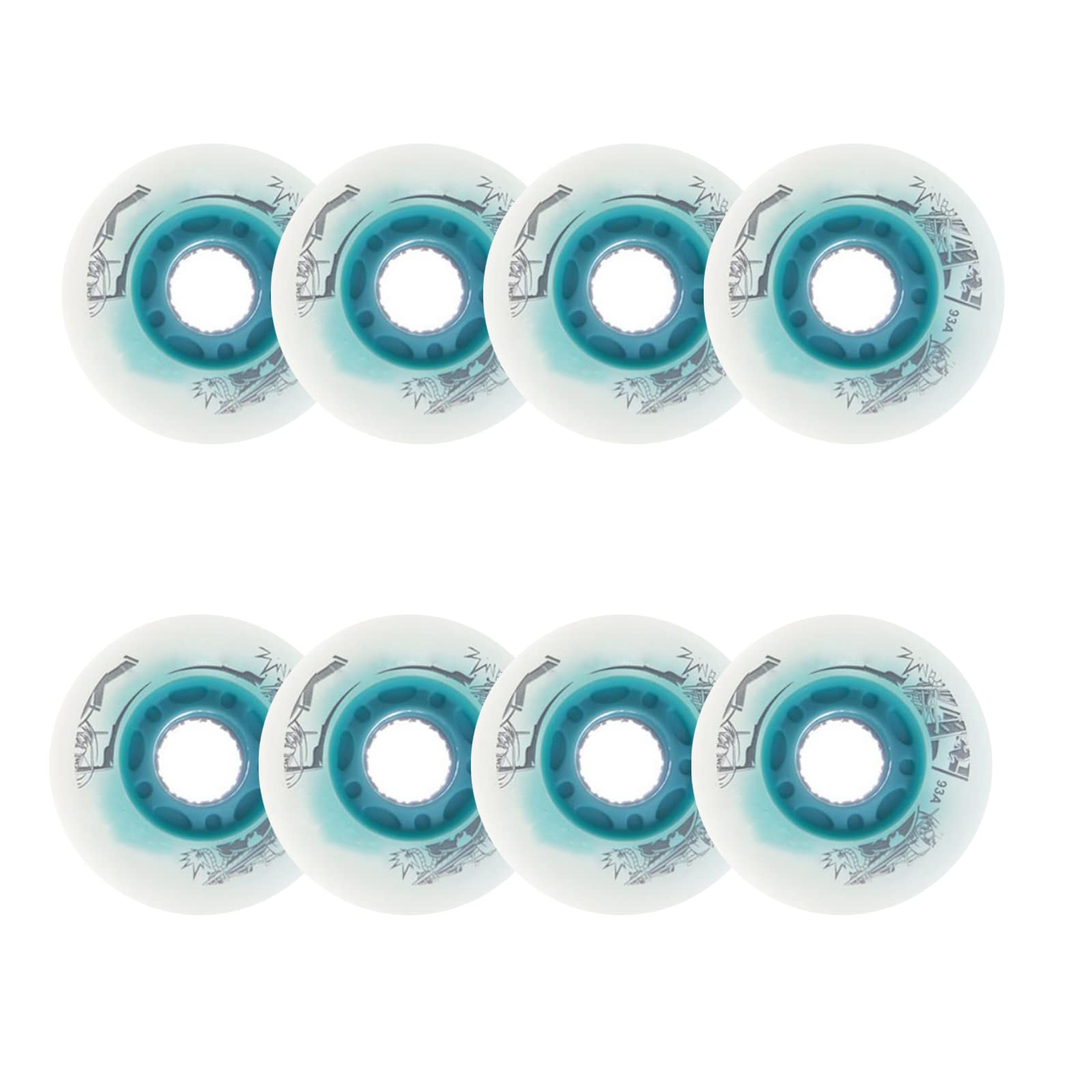 Ruedas Repuesto Patines línea, iluminadas, 72 mm, 76 mm, 80 mm, Paquete 8, Ruedas Patines línea con luz LED, Ruedas Luminosas Larga duración Deslizamiento 93A