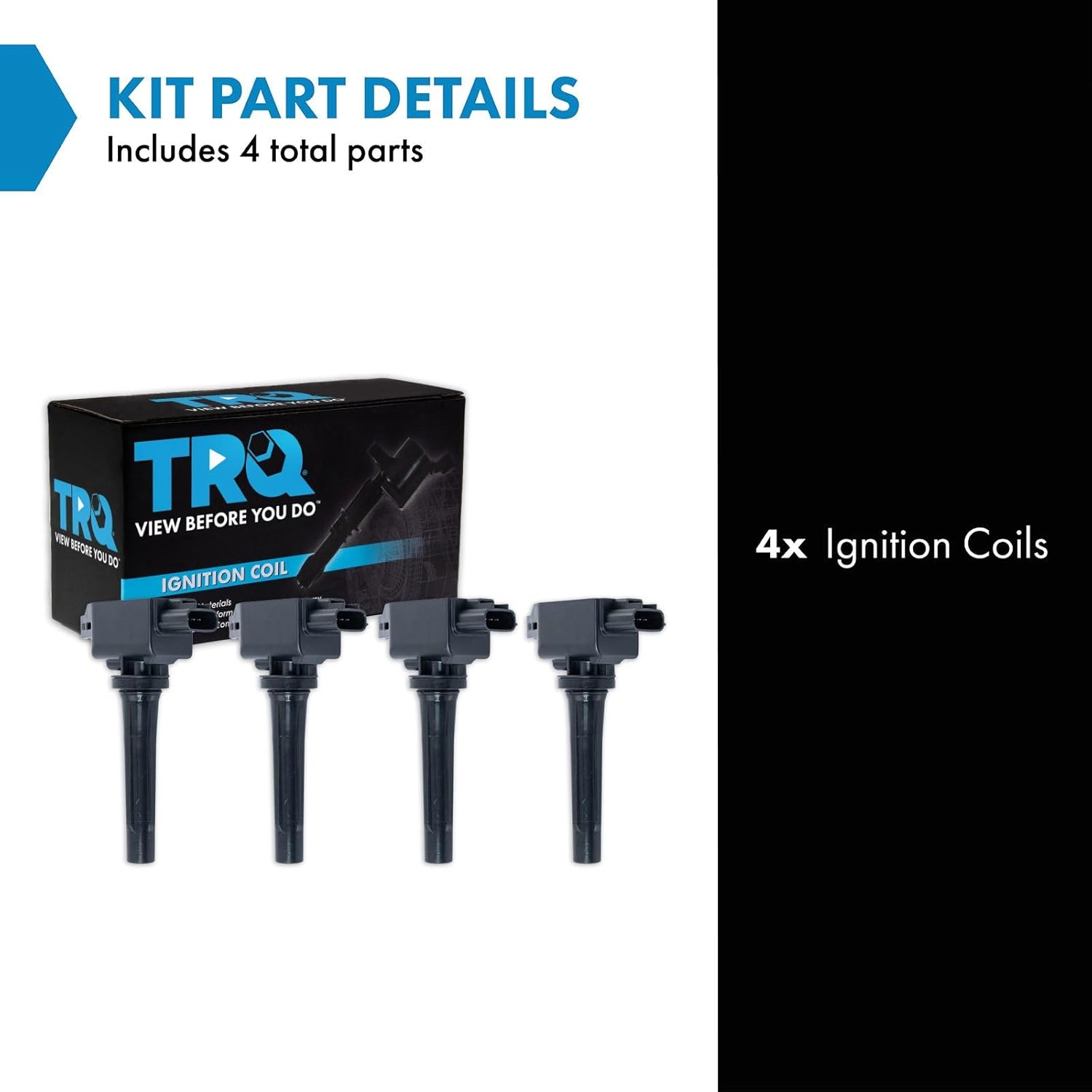 TRQ Ignition Coil Set 4 Piece Compatible with 12-23 Mazda 3 14-20 6 16-21 CX-3 20-23 CX-30 13-22 CX-5 16-23 CX-9 16-23 MX-5 Miata Replacement ICA64282