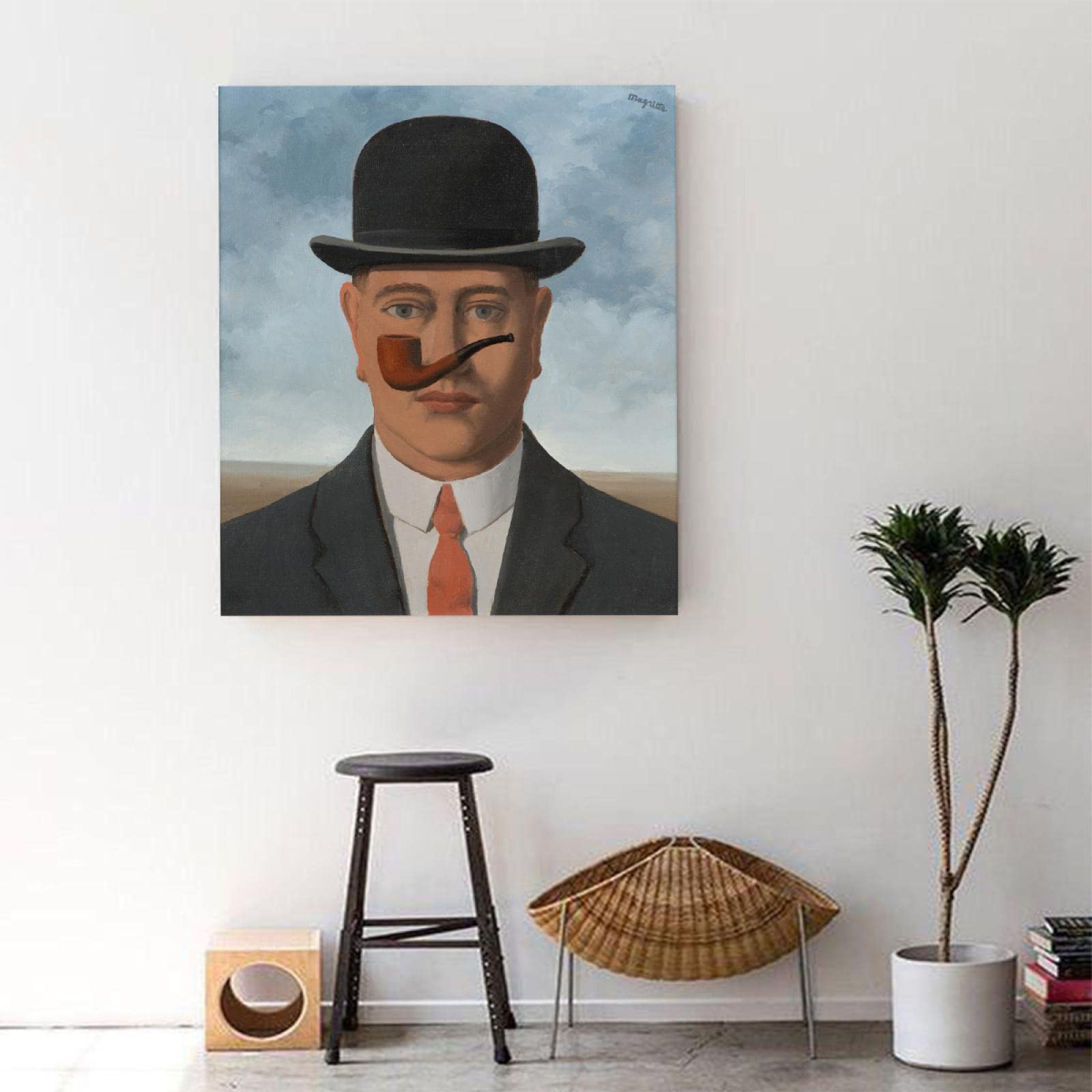 Deertweet Home Rene Magritte Surrealismo Arte da parete Stampe Dipinti su tela in buona fede Poster astratti per Arredamento Soggiorno Decorazione bagno 55x40cm Cornice interna
