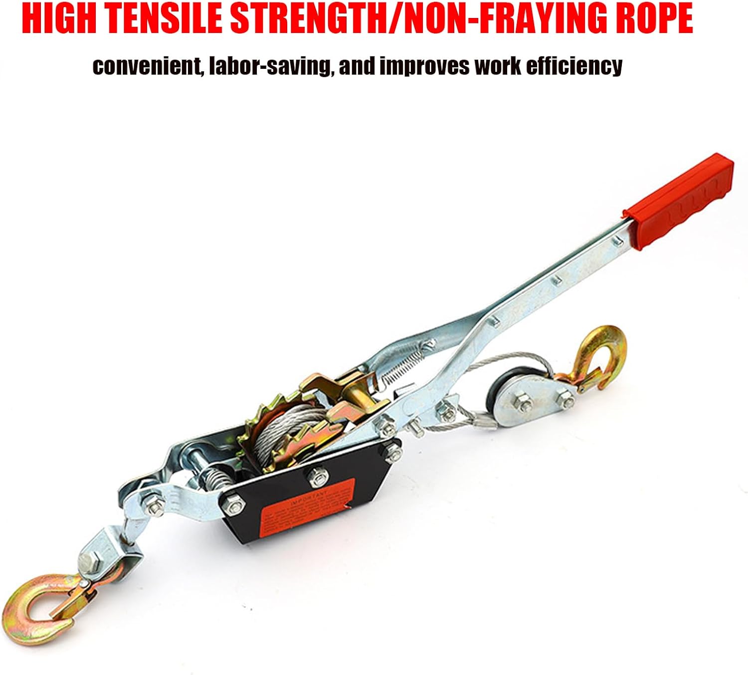 Cable Puller - Manual Double Hook Tightener for Pulling Crimping Garden Bailing and Installation | Towing Winches with Carbon Steel Thickened Solid Wear Resistant, Ideal for Framing Deck Railing