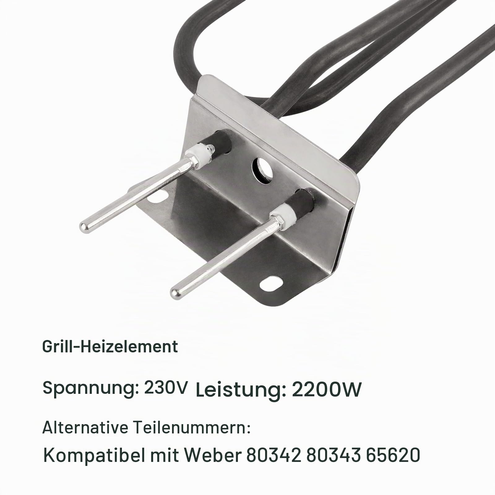 Kingsea Ersatzteil Heizelement Kompatibel mit Weber 66631 80342 80343 65620 Q140 Q1400 Serie,Grill Heizelement,Rostfreie Stähle Heizspirale 230 V, 2200 W