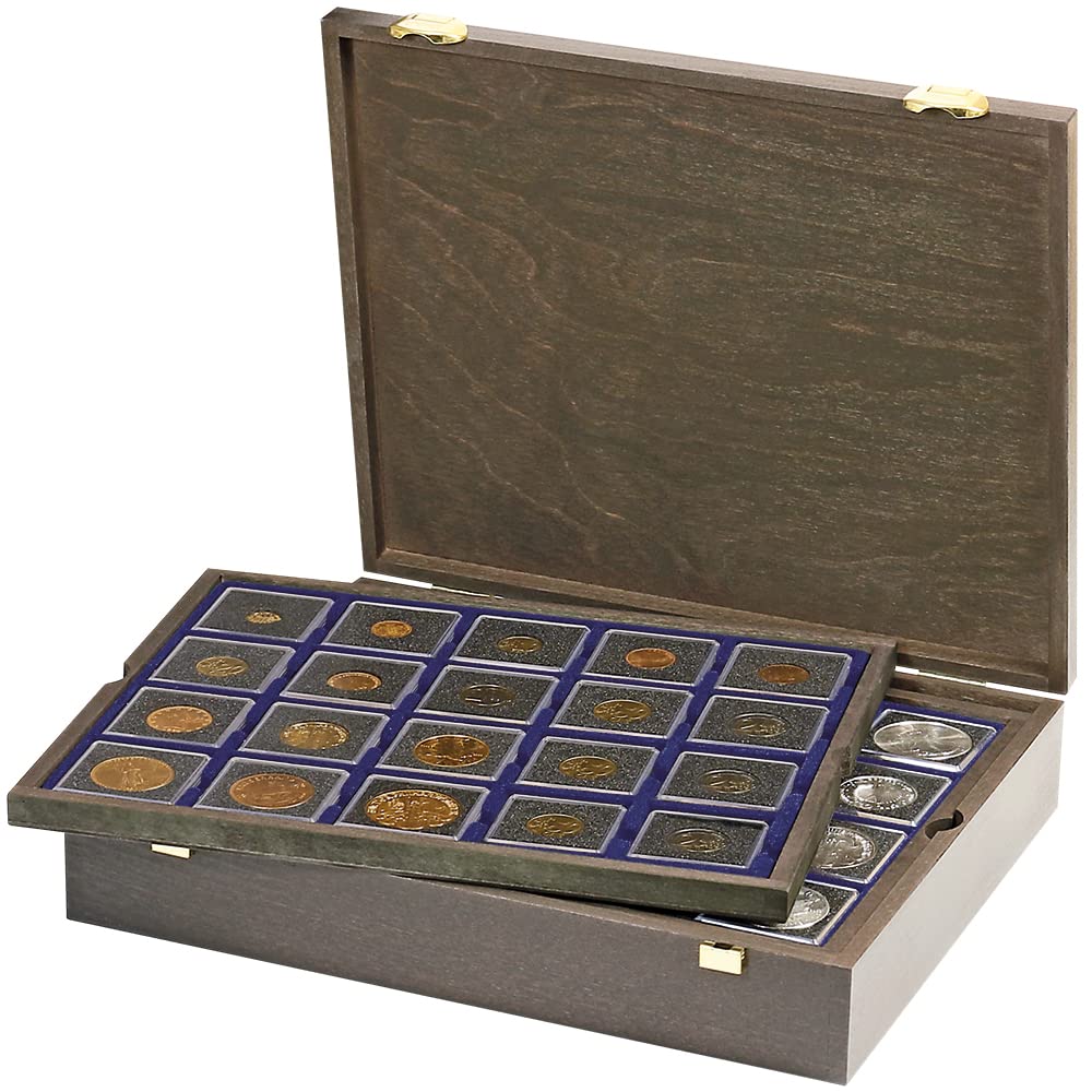 Estuche protector de madera para 80 marquitos 50 x 50 mm Lindner contra polvo 4