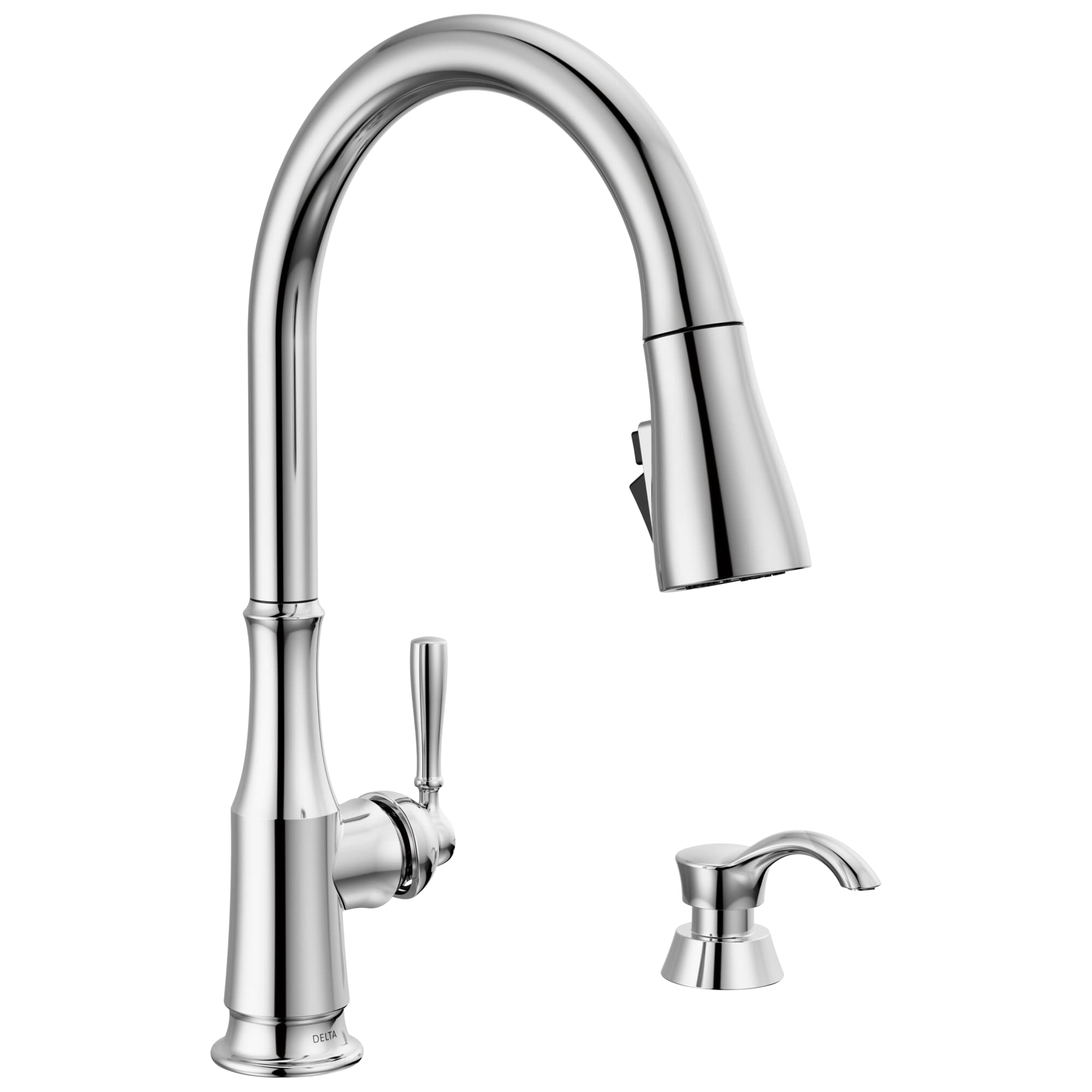 Delta Capertee Chrome Kitchen Faucet with Pull Down Sprayer