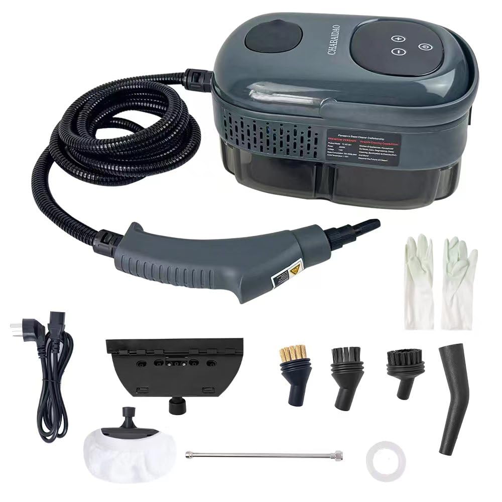 Steam cleaner, steam jet cleaner, 6-speed adjustable, 15-second heating, hand-held portable steam cleaner, suitable for furniture, furniture, carpet, car, interior decoration, kitchen, bathroom