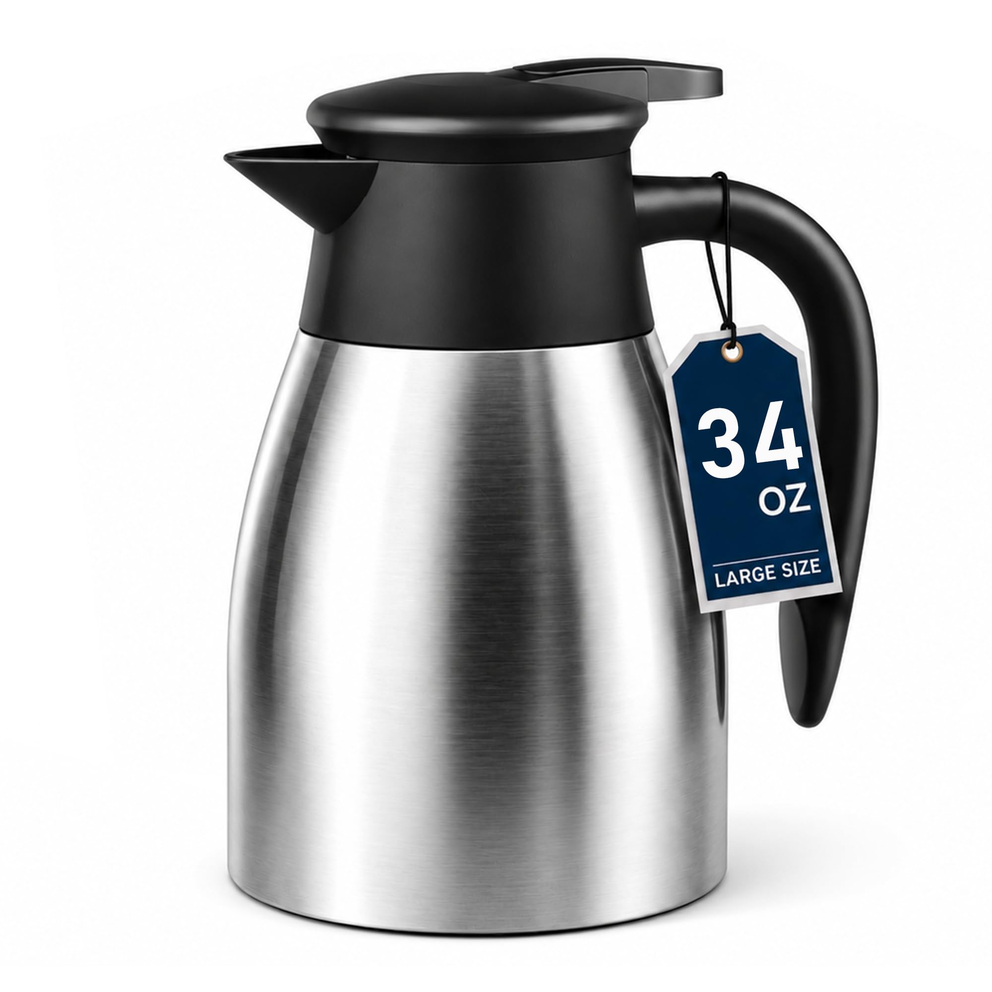 Thermal Coffee Carafe for Keeping Hot – 34OZ Insulated Small Coffee Pot