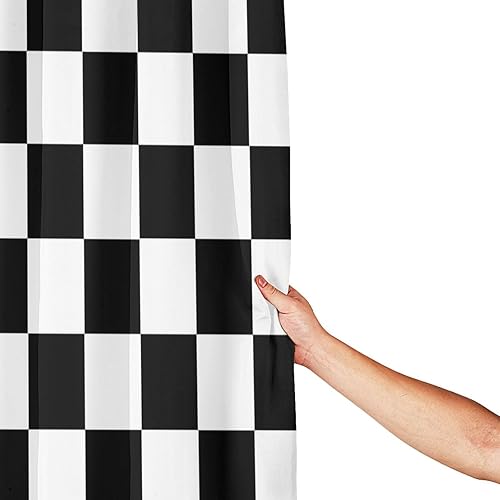 Miniatura 3 de Fiokroo Cortina de ducha con textura de mármol negro y dorado, 72 x 72 pulgadas, tela de poliéster impermeable, textura de mármol, cortina de baño