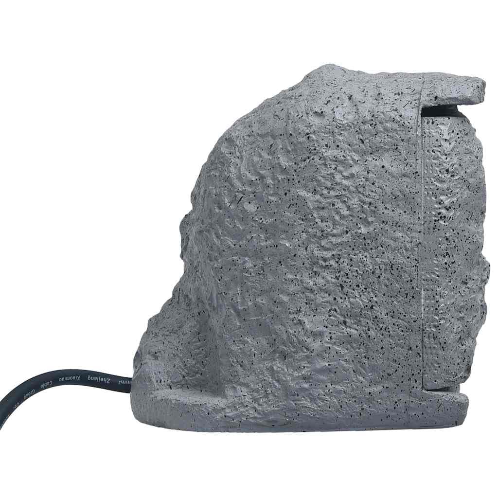 vidaXL Enchufes de Jardín 4 Tomas Polirresina Resistente al Agua Exterior Decoración Bricolaje Materiales Eléctricos Protección Terraza Balcón Gris