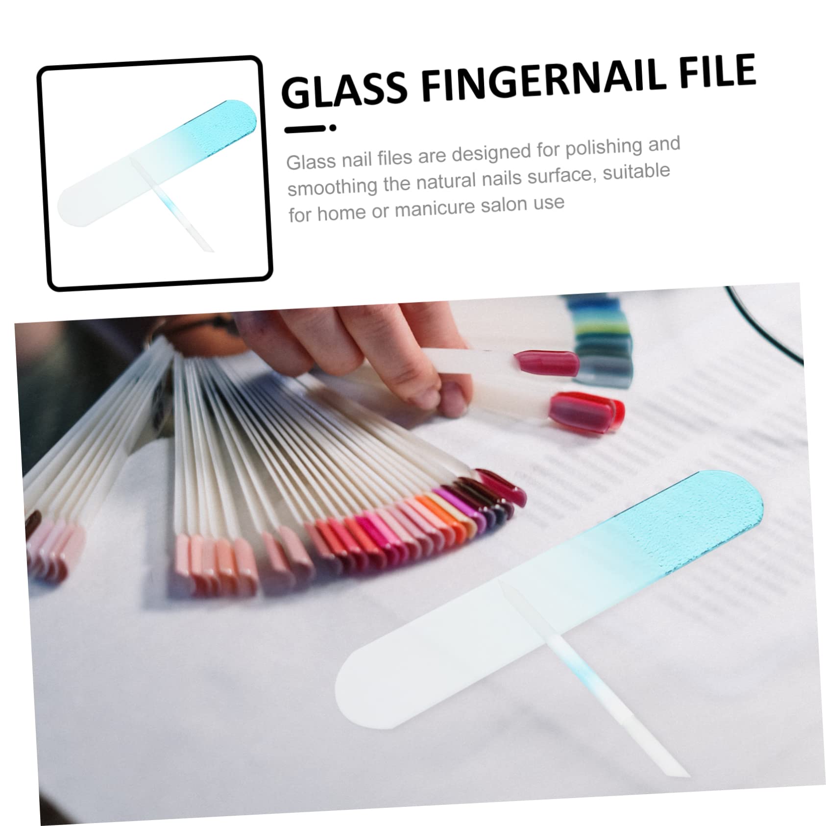 FOMIYES 6piezas Limas De Vidrio Para Uñas Limas Cilíndricas Para Uñas Gruesas Herramientas De Manicura Profesionales Para Uso Natural y Fácil Transporte