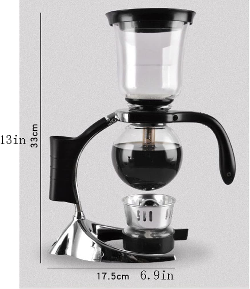 TEMKIN Cafetera Syphon Coffee Maker Japanese Style Vacuum Glass Siphon Pot Percolators 3 Cups Glass Tabletop Siphon Coffee Maker 500ml for Coffee or Tea Teapots (Color : Alcohol lamp, Size : 3 Cups