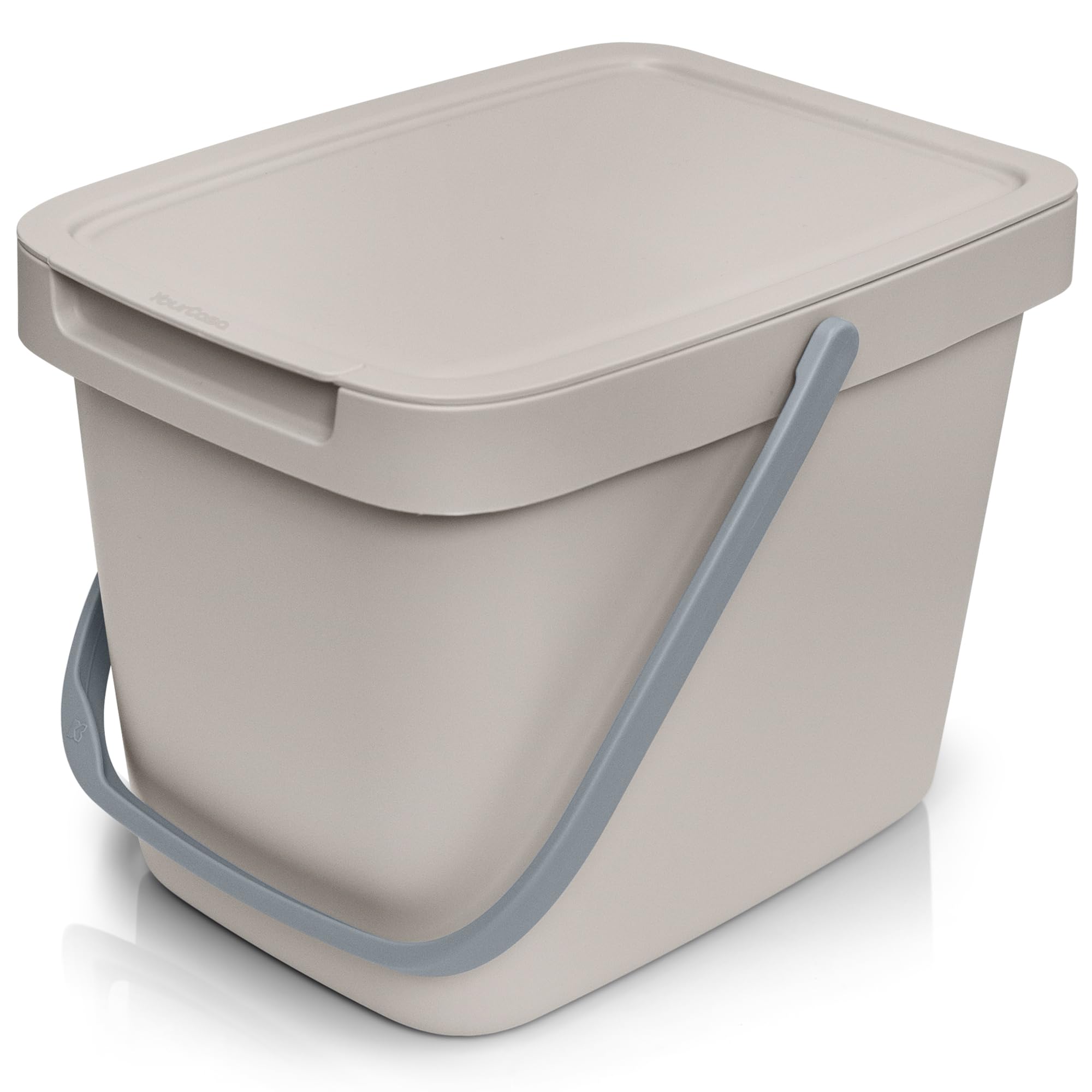 YourCasa® Pattumiera biologica da cucina – 6 l secchio per compost da cucina per tutti i giorni, contenitore per rifiuti biologici – con coperchio e gancio a parete – Pattumiera biologica piccola –