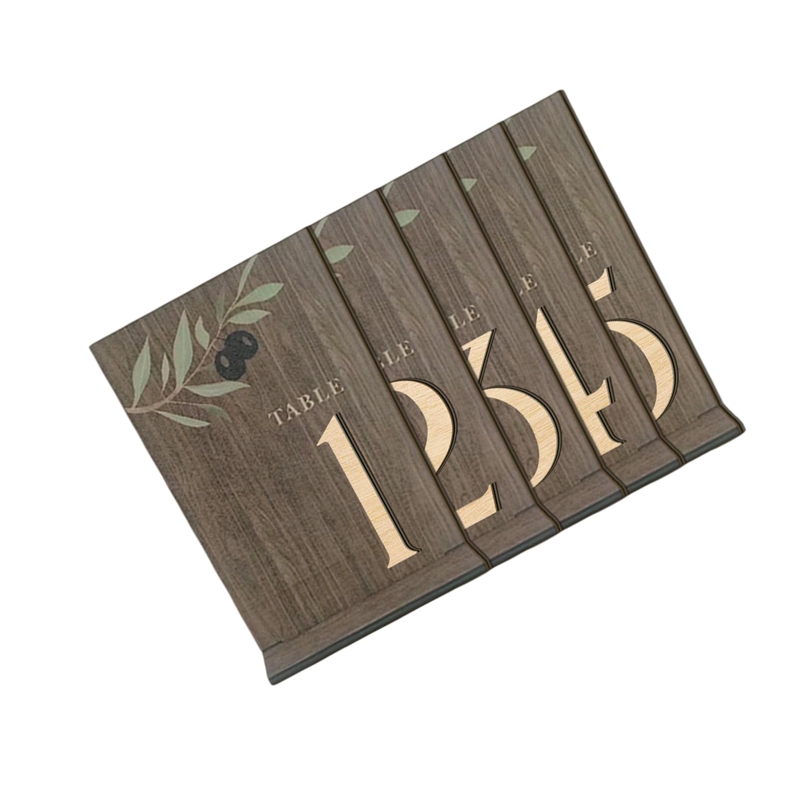 Kalttoy Wooden Table Number with Sages Table Marker Perfect for Wedding Reception and Party Decorations Celebratory Wooden Sign