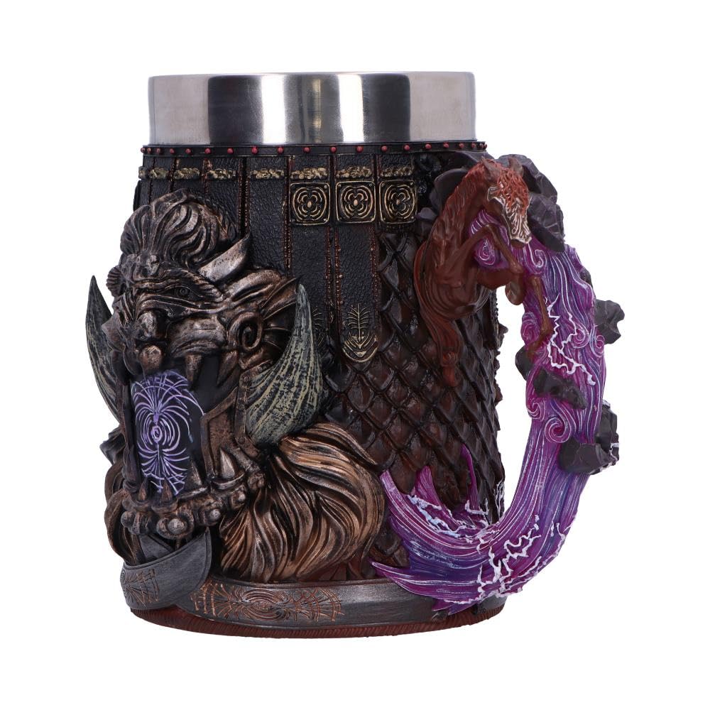 Nemesis Now Elden Ring Starscourge Radahn Tankard, żywica, oficjalny kubek do piwa Elden Ring, wyjmowana wkładka ze stali nierdzewnej, odlewana w najlepszej żywicy, fachowo ręcznie malowany