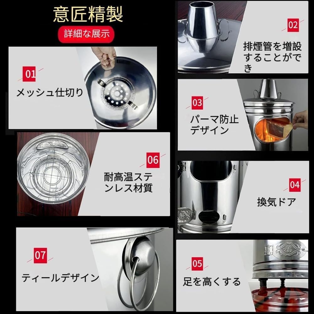 Amazon.co.jp: IWEJ 大型ステンレスドラム缶焼却炉 耐熱防錆 煙突付き