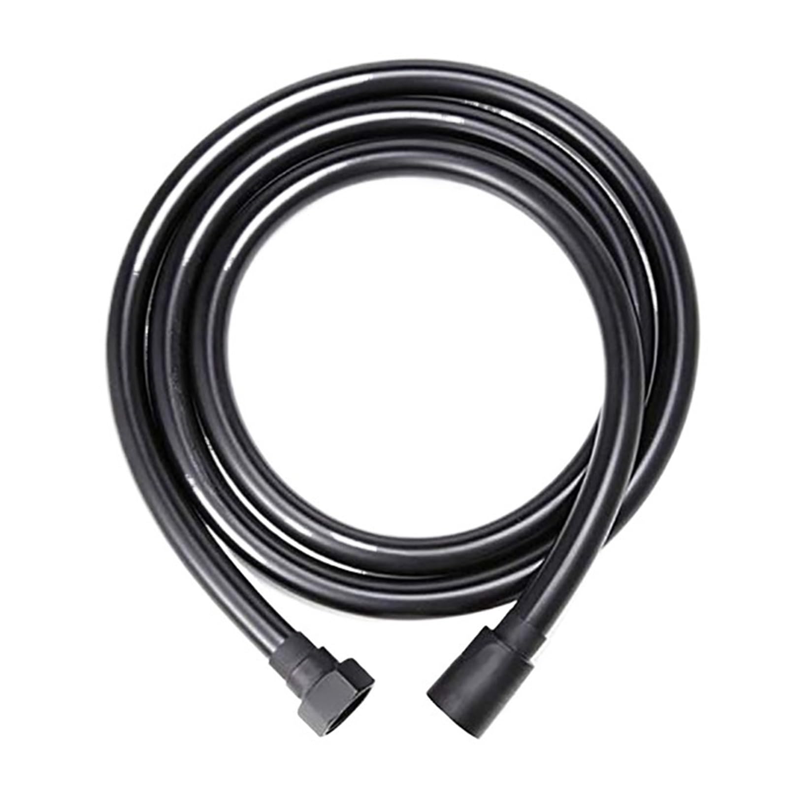 Tubo flessibile di ricambio per doccia portatile in PVC, 1,5 m/2 m, anti-piega, impermeabile, per bagno (nero, 4 m)
