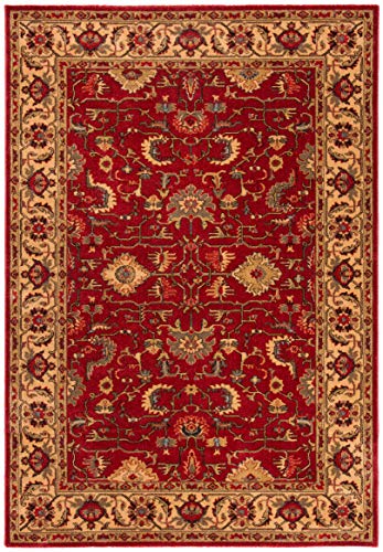 Tapete Decorativo Oriental Tradicional Rojo y Beige 4x5'7" miniatura 3