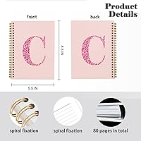 Vista 154 de Bnwepo Initial Leopard Letter T Notebook Journal, Preppy Bow Monogrammed Monogram Gifts for Women, Monogram Notebook Journal, Personalized Notebook