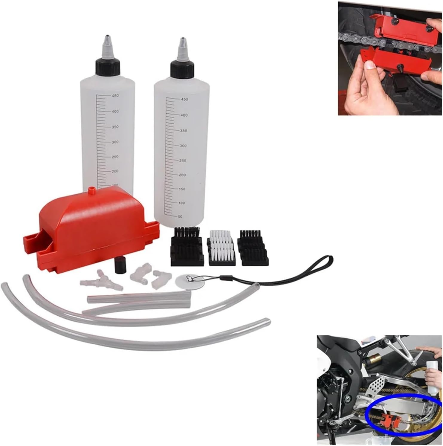 Chain Cleaning Brush Motorcycle Chain Cleaning Machine Kit Brush Gear Cleaner Tool Motorbike Chains Lube Device Lubricating Accessory Chain Cleaning Tool
