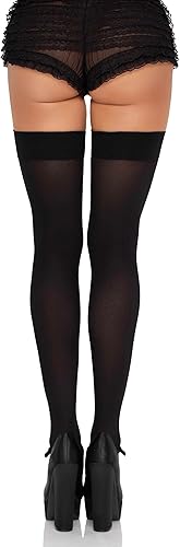 Vista 18 de Leg Avenue Muslos altos de satén con lazo para mujer blanco/rosa claro