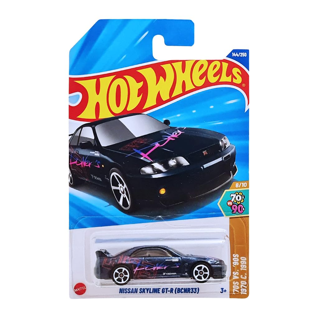 ミニカー Hot Wheels NISSAN SKYLINE GT-R (BCNR33) Hot Wheels Nissan Skyline GT-R BCNR33 70S vs 90S for Ages 3