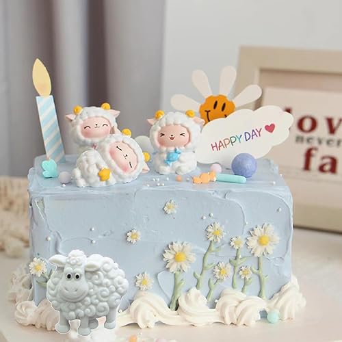 Miniatura 8 de MINFEIDMS Molde de silicona para fondant de ovejas 3D de animales para decoración de tartas, decoración de cupcakes, pasta de goma de chocolate,