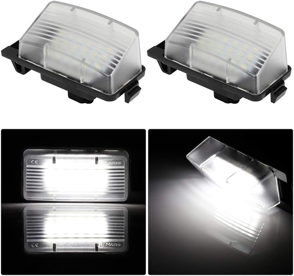 License Plate Light Lamp Assembly Replacement Compatible With Nissan 350Z 370Z GTR G35 G37 for Infiniti G25 G35 G37 Q40 Q60 Powered by 18-SMDs 6000K Diamond White Full LED,2pcs