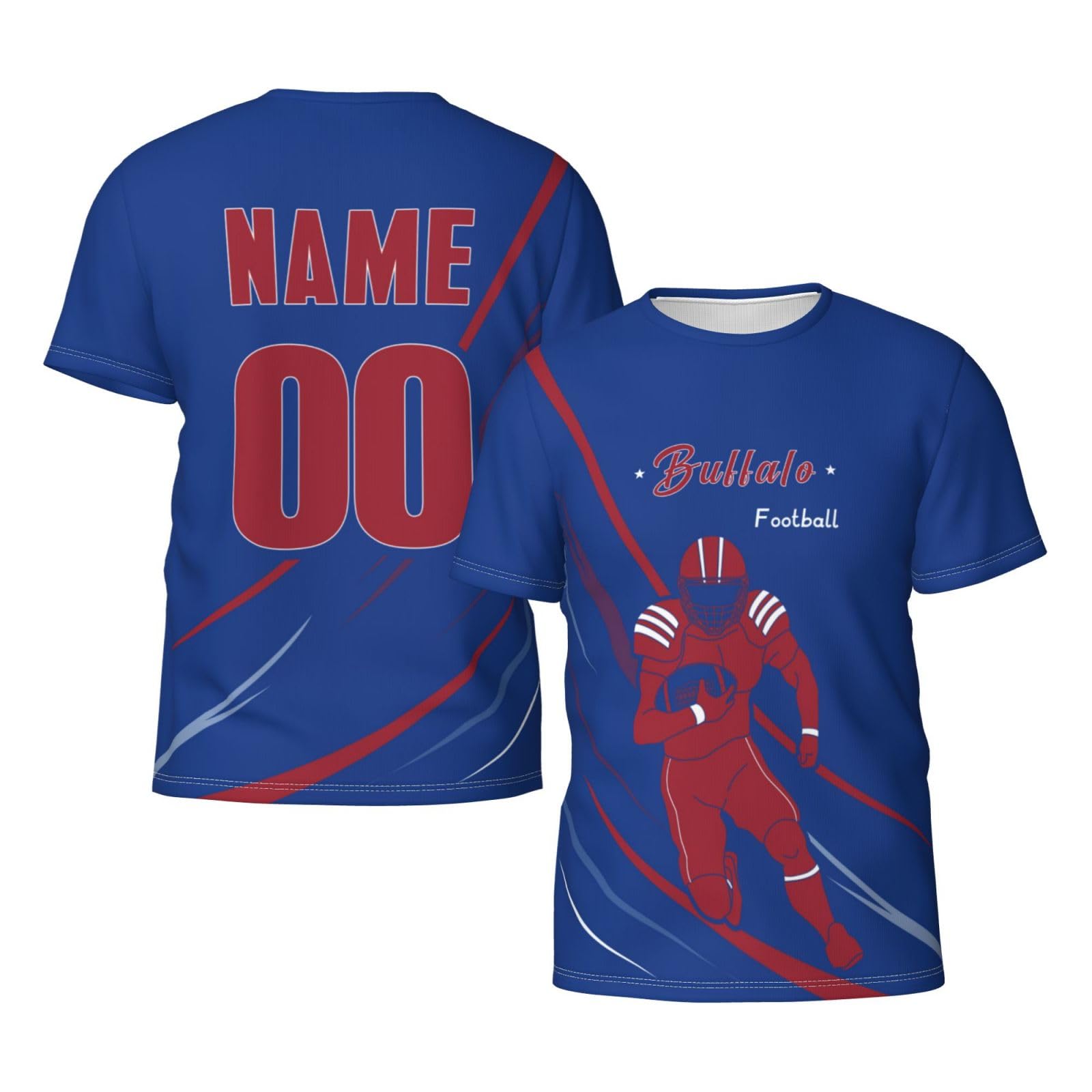 Custom Buffa10 Shirts for Men Women Football Fan Short Sleeve Tee with Name Number Gift for Adult Youth