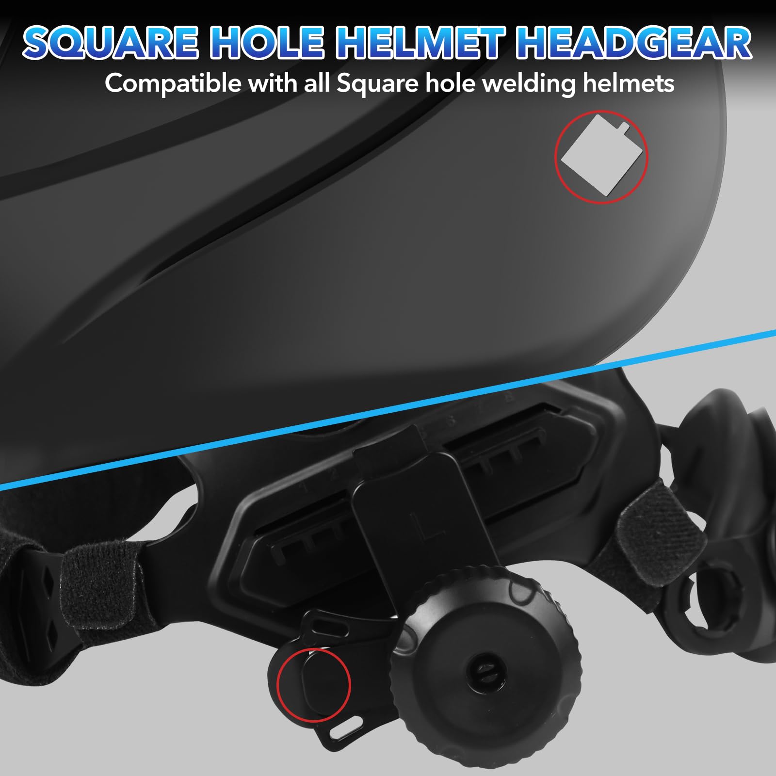 TRQWH - Casco de soldadura, accesorios de repuesto para casco de soldadura, accesorios para casco de soldadura con banda para el sudor para casco de agujero cuadrado redondo, ajustable