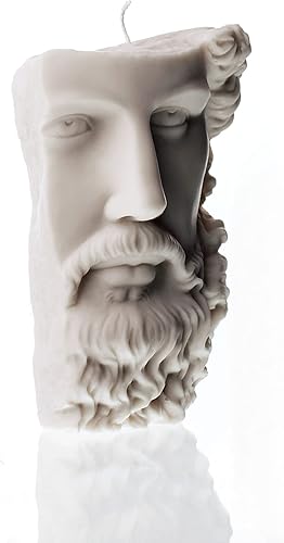 LAWA - Vela de cara griega  Vela grande y hermosa perfumada de cera de soja con aroma a David, elegante vela estética de burbujas, regalo de