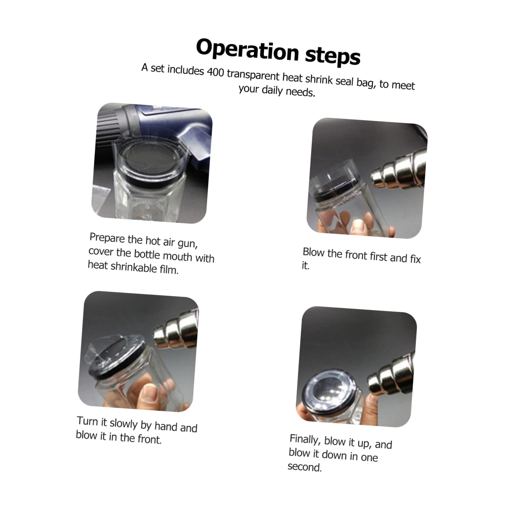 FUNOMOCYA 400pcs Bottle Sealing Film Poultry Shrink Bags Clear Soap Wrappers for Homemade Soap Bottle Sealer Film Basket Bag Shrink Machine Waterproof Shrink Heat Seal Bags Shrink Film PVC