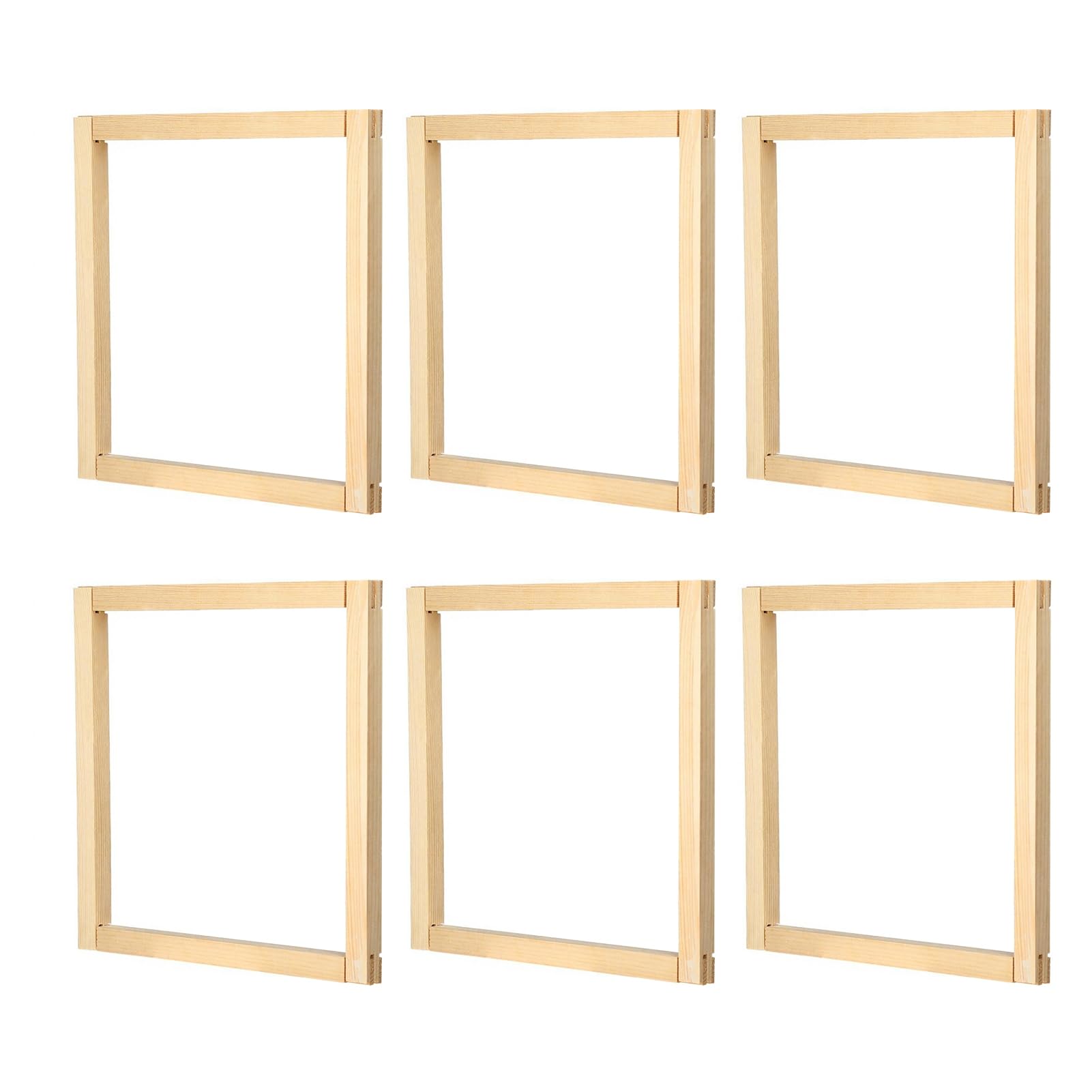 sugerou DIY Embroidery Frame Wooden Needlework Stretcher Bars for Cross Stitch Crafting Adjustable Needlepoint Canvas Support Tool Durable Natural Wood Quilting Silk Painting Frames 6PC 0.67"