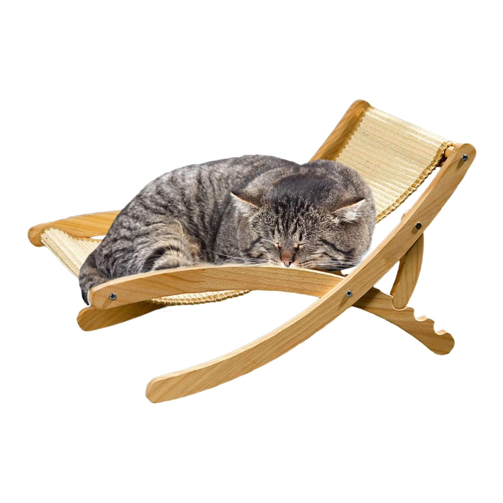 Silla Rascador de Sisal para Gatos Cama Ajustable para Rascar | Plegable para Mascotas en Interiores Dormitorio Salón Terraza Espacios Pequeños Viajes