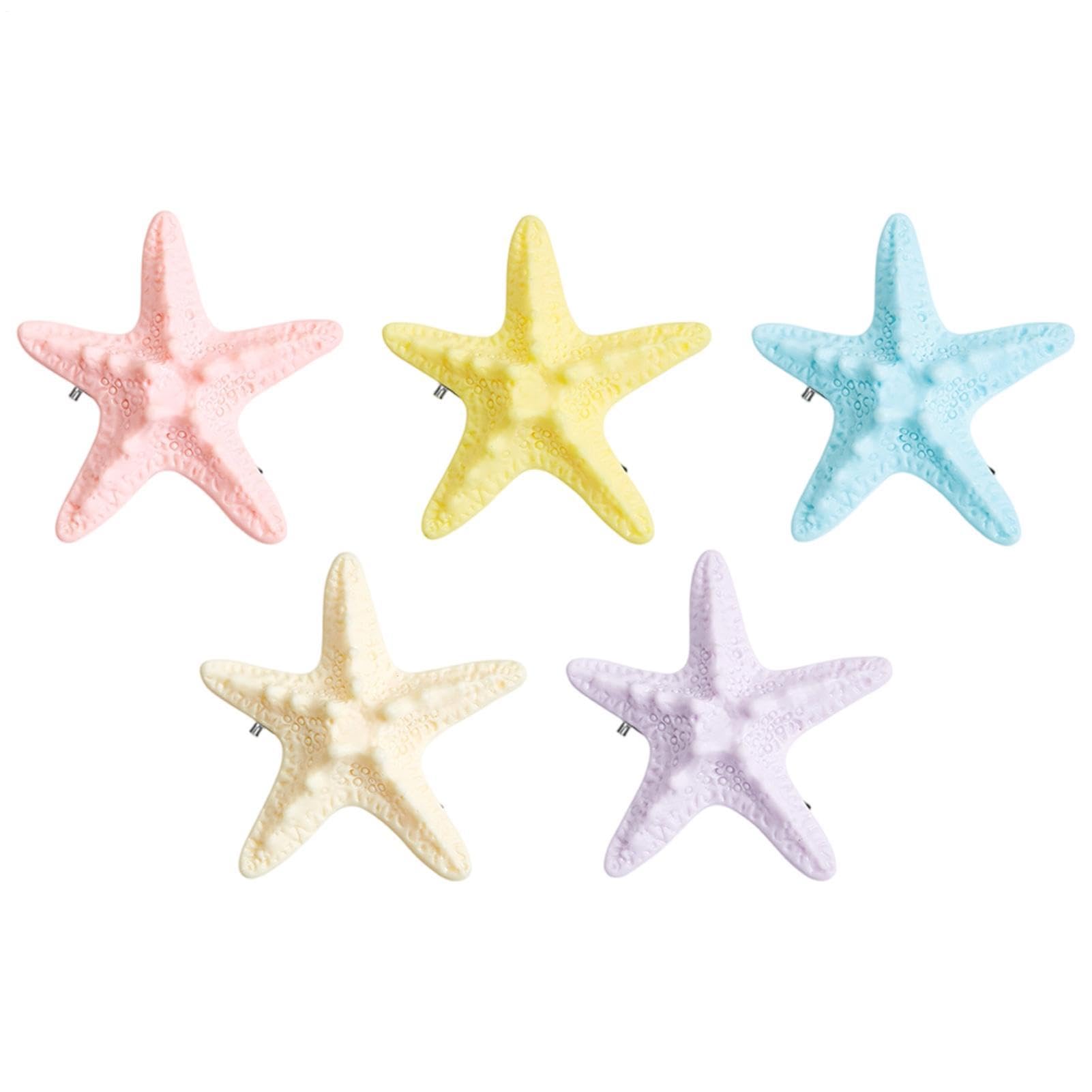 Barrettes étoile de mer colorées lot de 5 pinces cheveux pour fête et voyage - 8