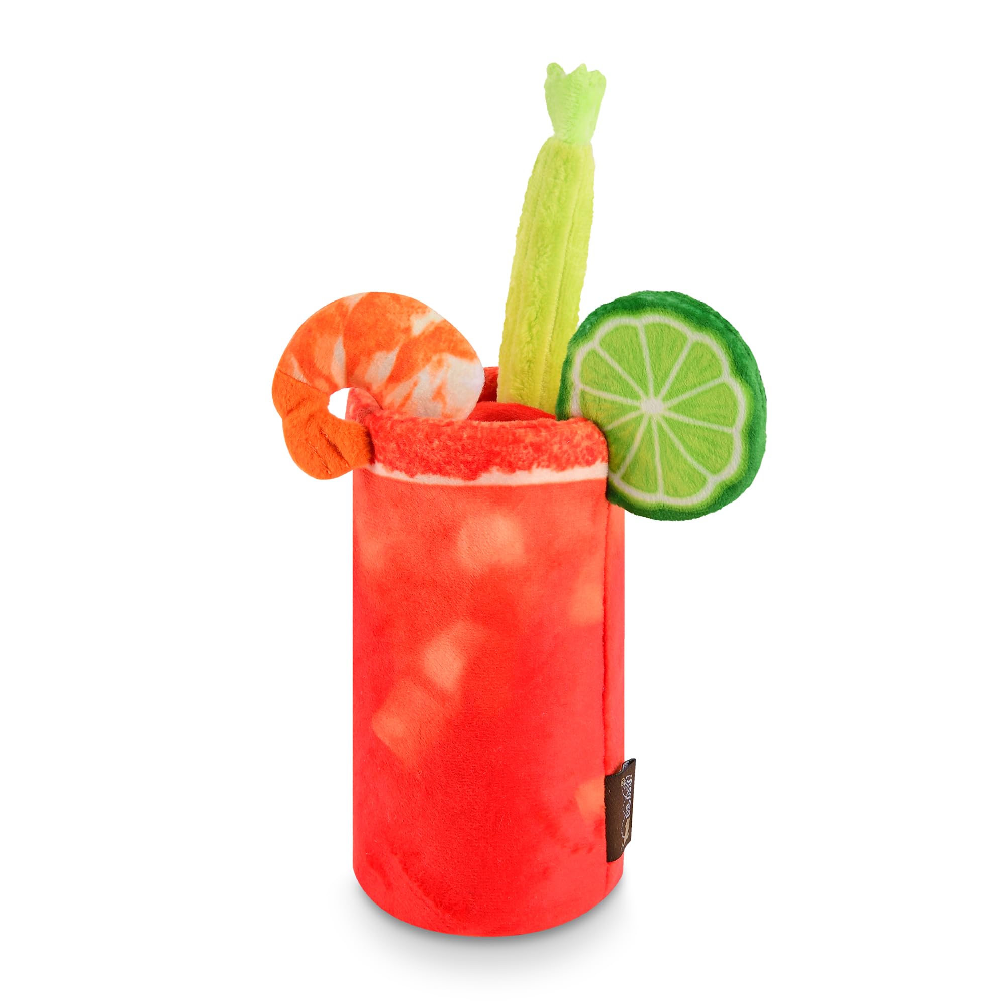 P.L.A.Y. Barking Brunch Buddy Bloody Mary Plush Dog Toy – Durable Double-Stitched Squeaky Toy – Eco-Friendly, Machine Washable, Fun Cocktail-Inspired Design for Small, Medium & Large Dogs