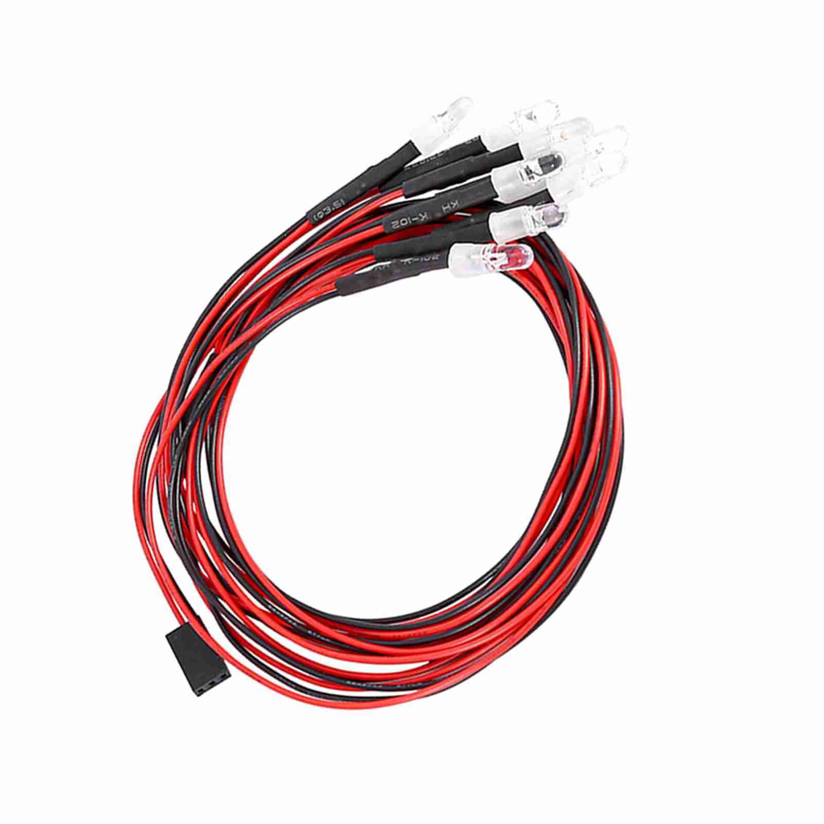 Zestaw Oświetlenia LED 8 Diod LED do Samochodu Ciężarowego Crawler 1/10 RC, Zawiera 4 szt. Białych Diod LED i 4 szt. Czerwonych Diod LED, Zasilanie Bezpośrednio z Odbiornika