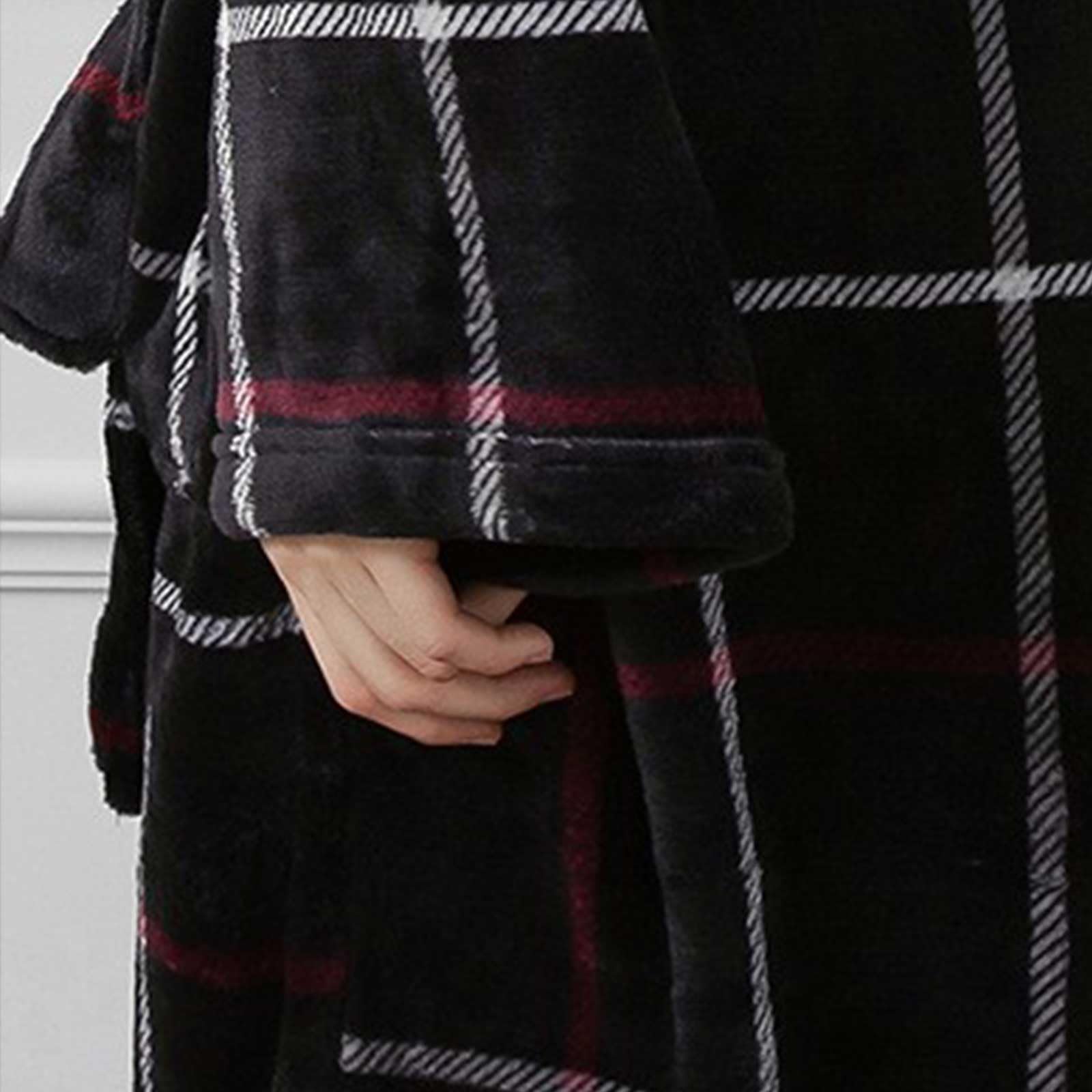 Accappatoio da bagno da uomo di lusso con cappuccio di grandi dimensioni e dimensioni molto grandi in pile di peluche lungo vestito con collo scialle, abito da camera di qualità superiore accappatoio