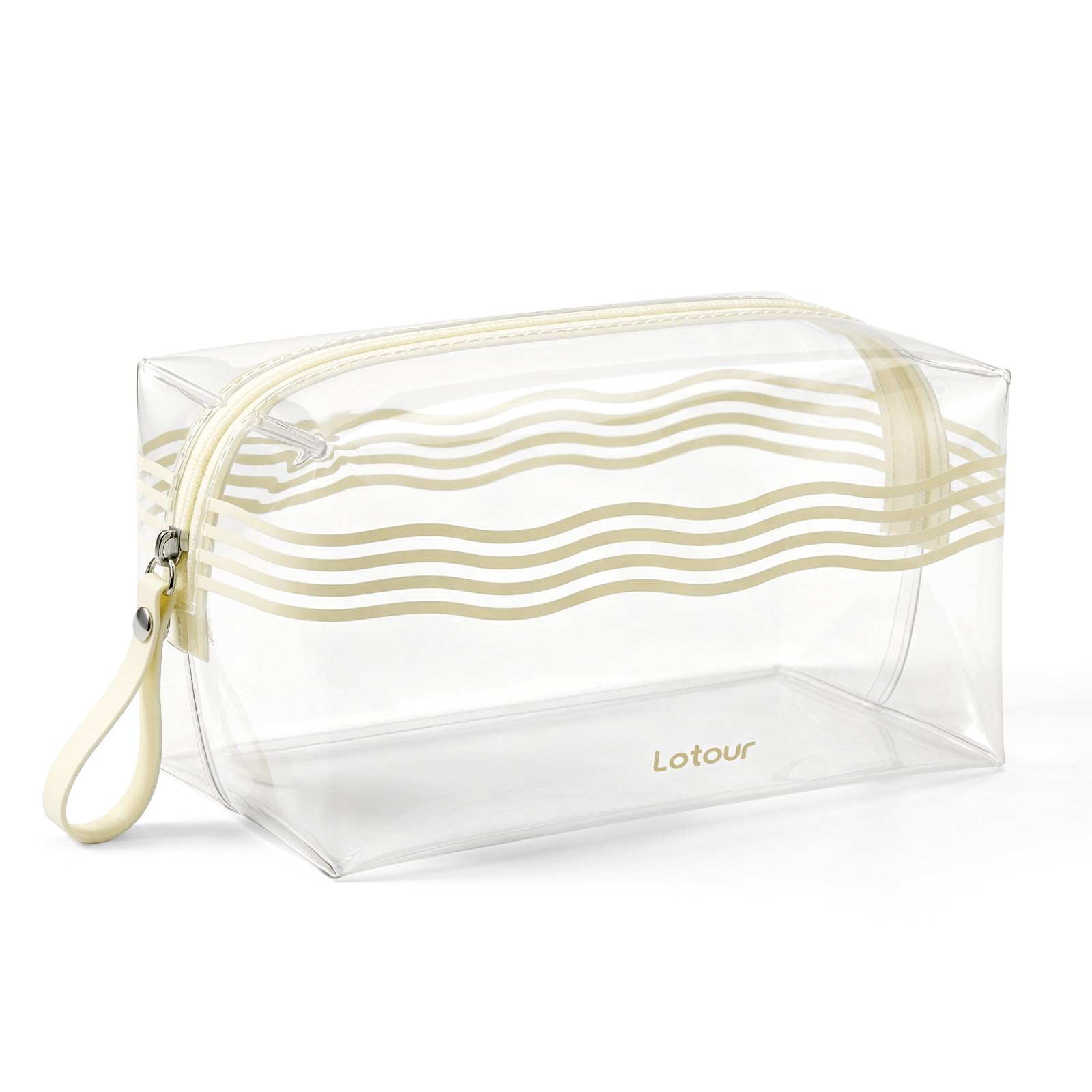 Lotour Neceser de viaje transparente compatible con la TSA, plegable, a | Cumple con la TSA, material de TPU plegable a prueba de fugas, transparente visible, apto para viajes