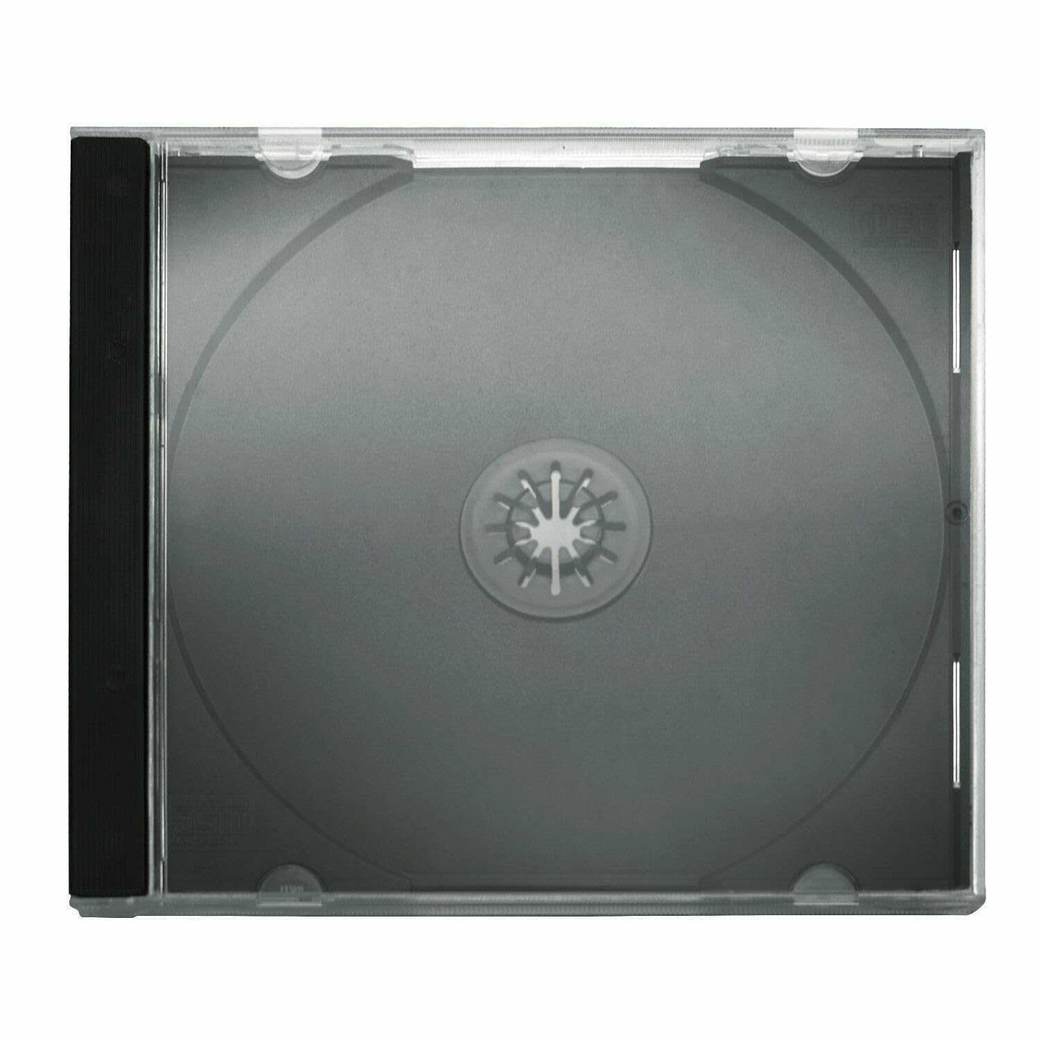 100 CUSTODIE CUSTODIA BOX DVD CD SINGOLO JEWEL CASE NERO FRONTE TRASPARENTE