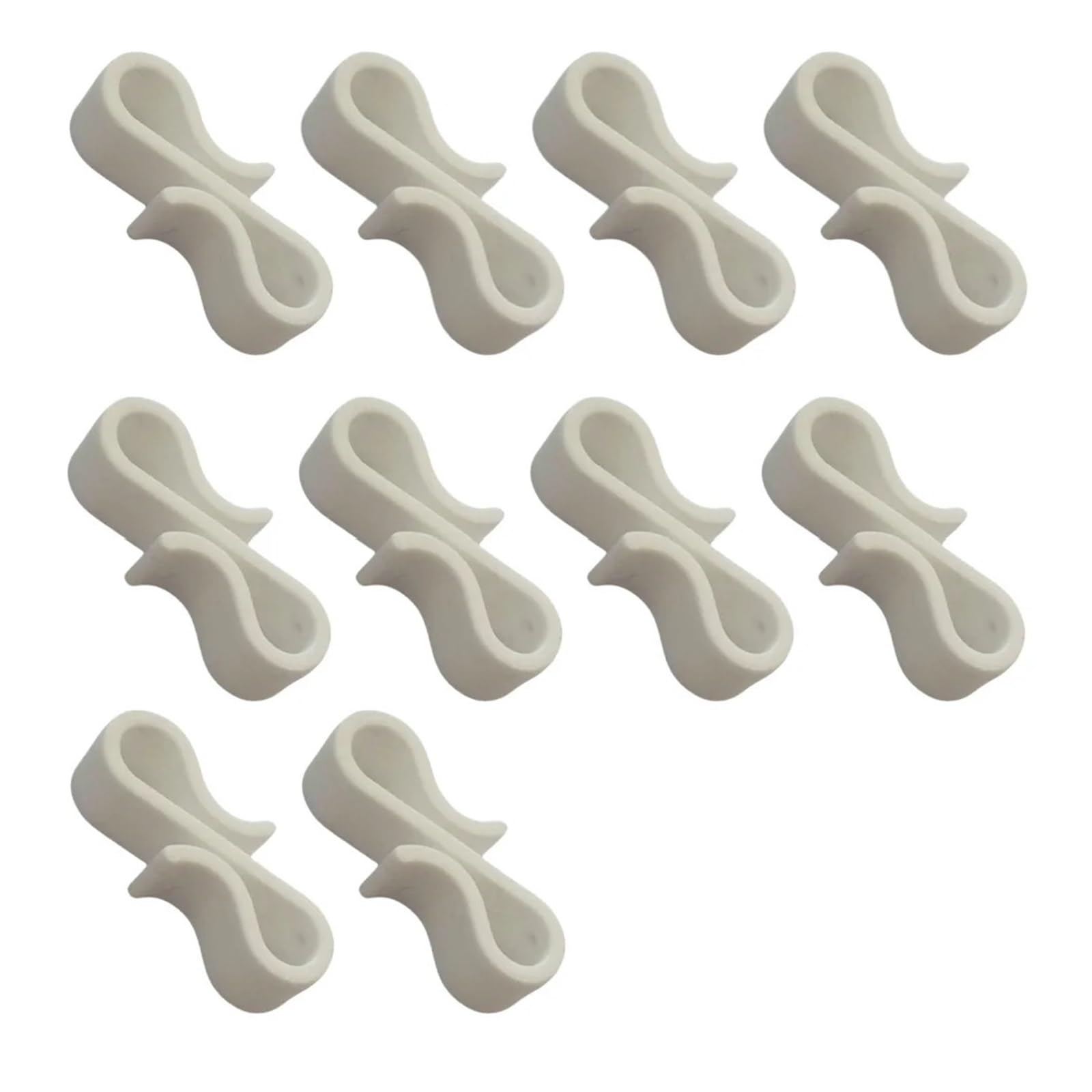 BAYNOPURIN Outdoor Light Hook 10-100PCS Plastic S-Shaped Hook Weatherproof Outdoor Camping DIY Decor Light Buckle for Hanging Decoration String Lights(10pcs-White)