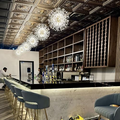 From Plain To Beautiful In Hours VC02 Rhine Valley PVC 2' x 2' Lay-in Ceiling Tile (Covers / 40 sq.ft), Antique Gold, 10 Piece