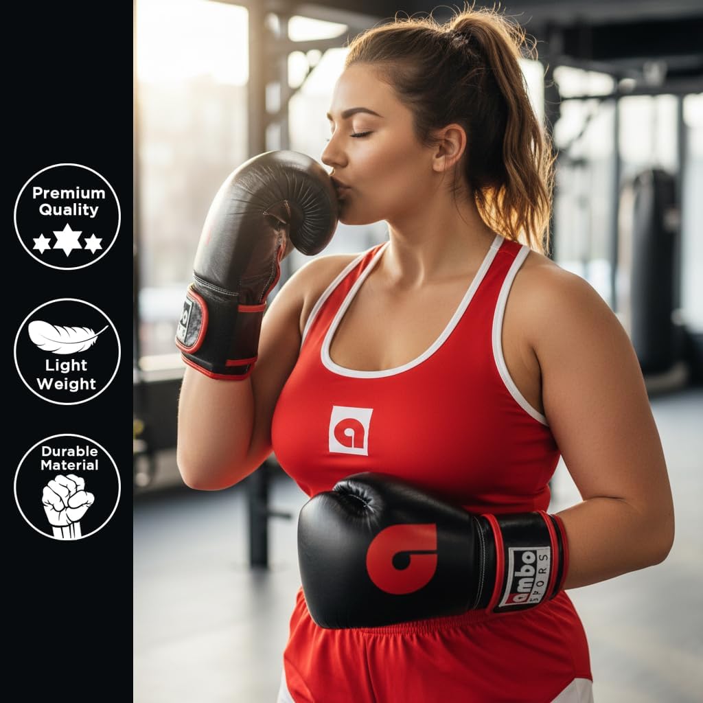 Professional Hook and Loop Leather Training Boxing Gloves, Durable Top-Grain Leather, Multi-Layered Foam, Pre-Curved Design, Ideal for Boxing, Kickboxing, Muay Thai, Sparring