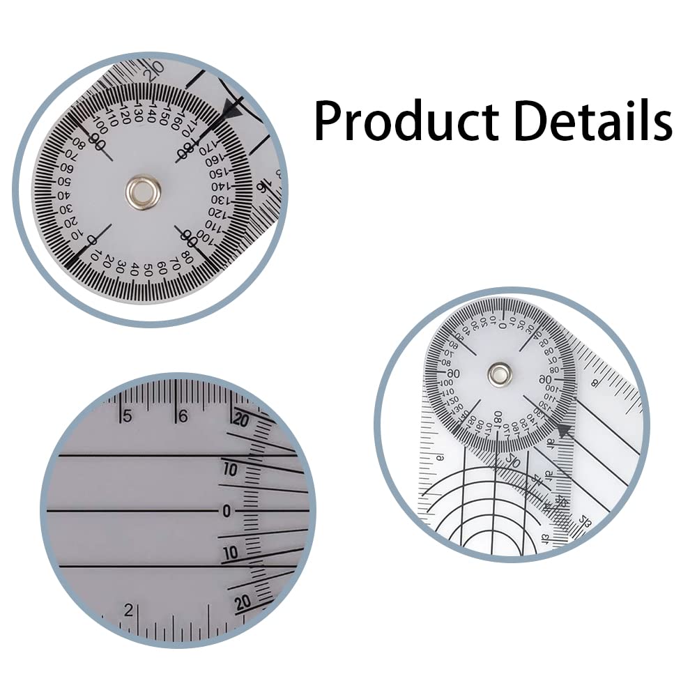 360 Protractor Plastic Goniometer 360 Degree 7in Arms Medical ...