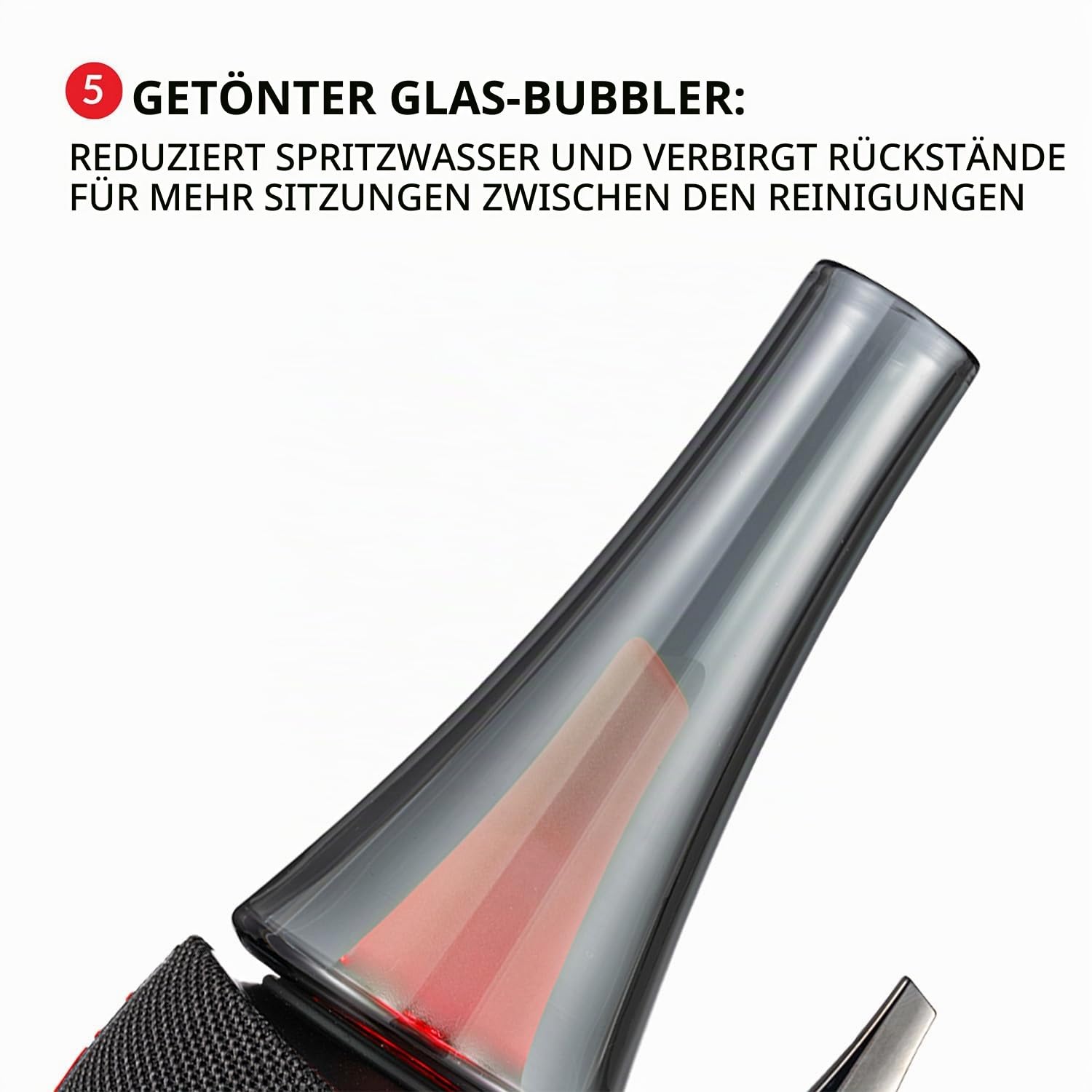 Utillian 8 Vaporizer (E-Rig) – Konzentrat Vaporizer mit BurstHit 3D-Heizkammer - Kompatibel mit Wax Terp Pearls 20s Aufheizzeit - Getönte Glas-Bubbler - USB-C (Statisches Schwarz)