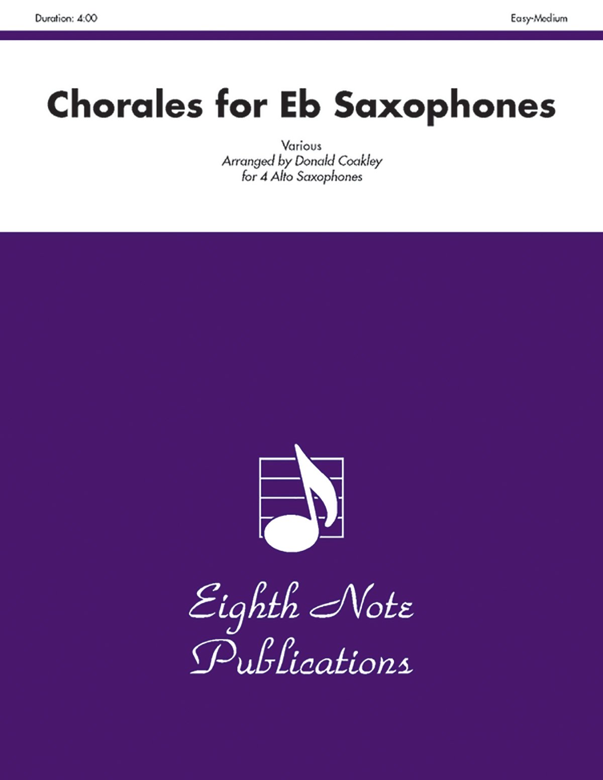 Chorales for E-Flat Saxophones édition de prestige avec conducteur et parties séparées
