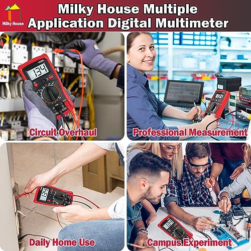 Image of Pocket Multimeter Voltmeter, Electric Tester With Backlight LCD Data Hold, Voltage Power Continuity With AC /DC Ohm Volt Amp Diode Digital Measurement