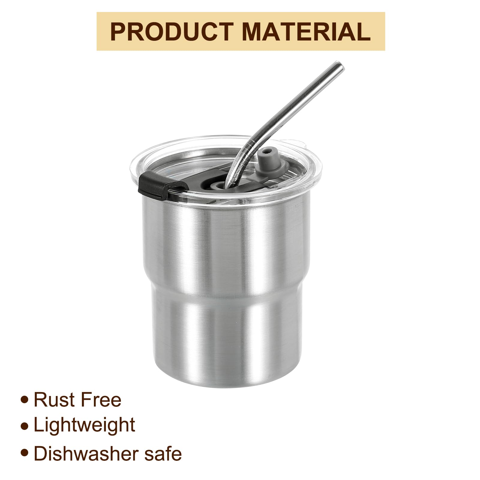 Amazon.com | uxcell 304 Stainless Steel Cups with Straws and Lids