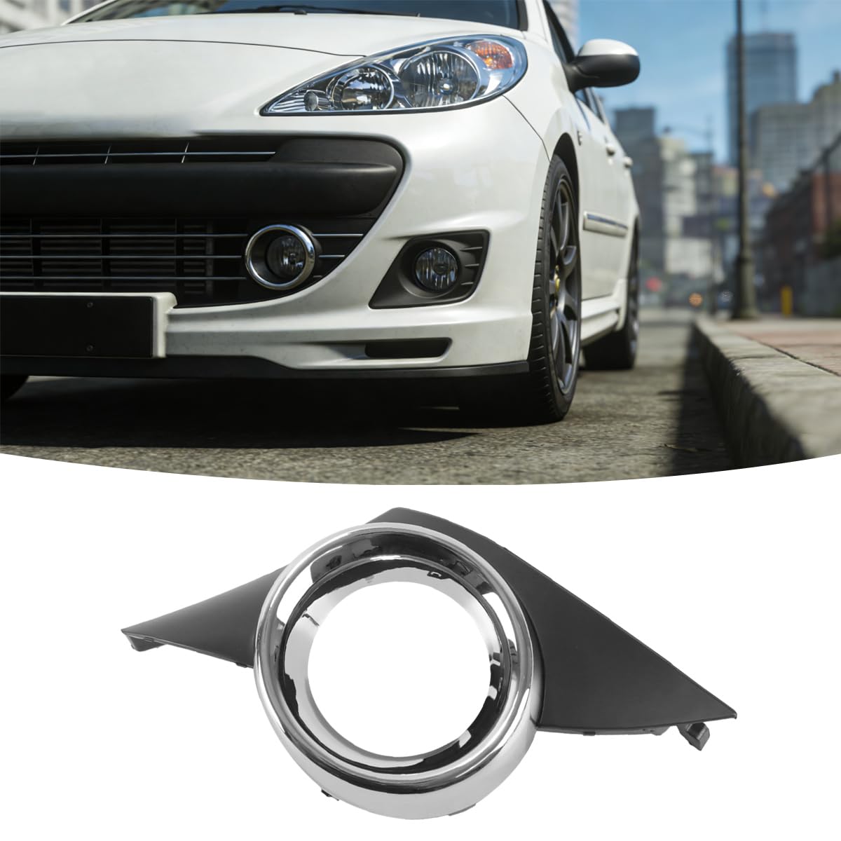 Cadre de feu antibrouillard Avant Compatible avec Les modèles Peugeot 207 Sport 2006-2009, 7452HX (Gauche)