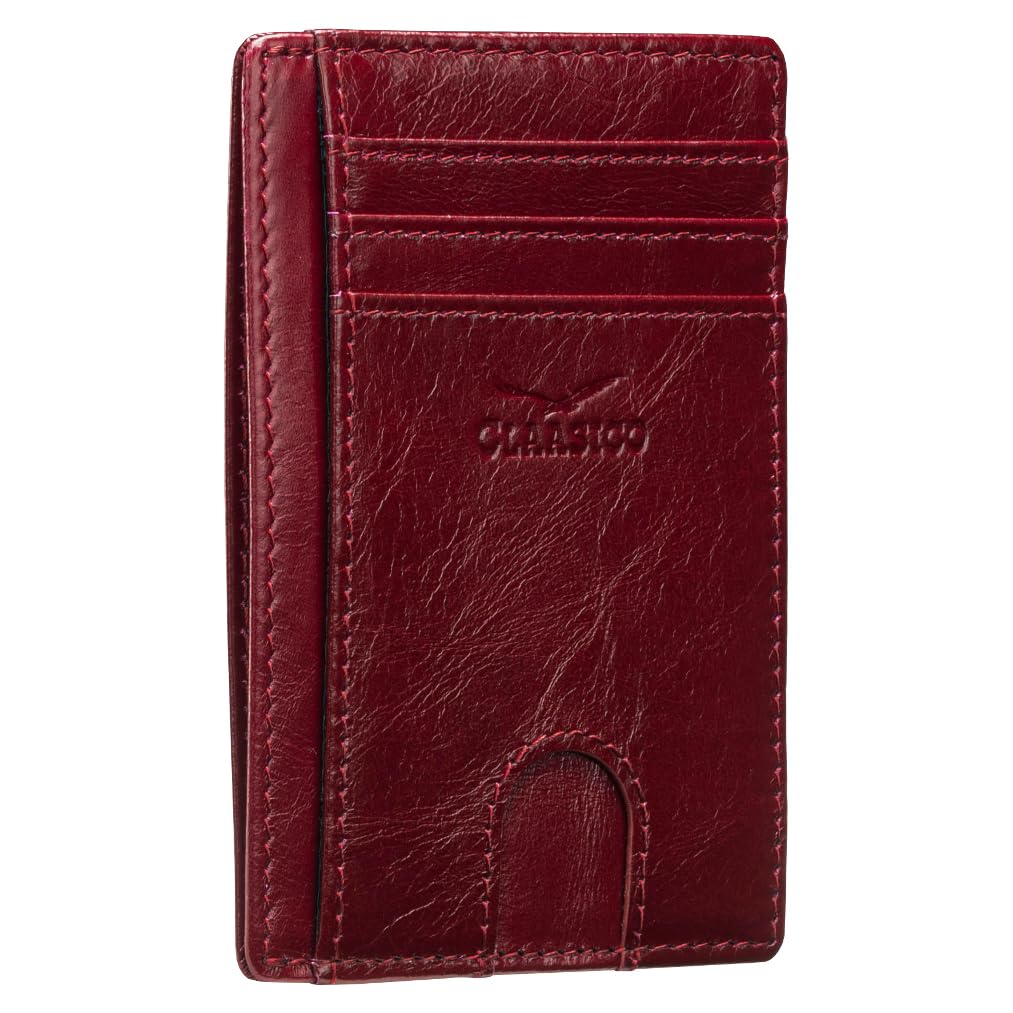 Claasico Front Pocket Small Mens Wallet RFID Blocking Genuine Leather Credit Card Holder